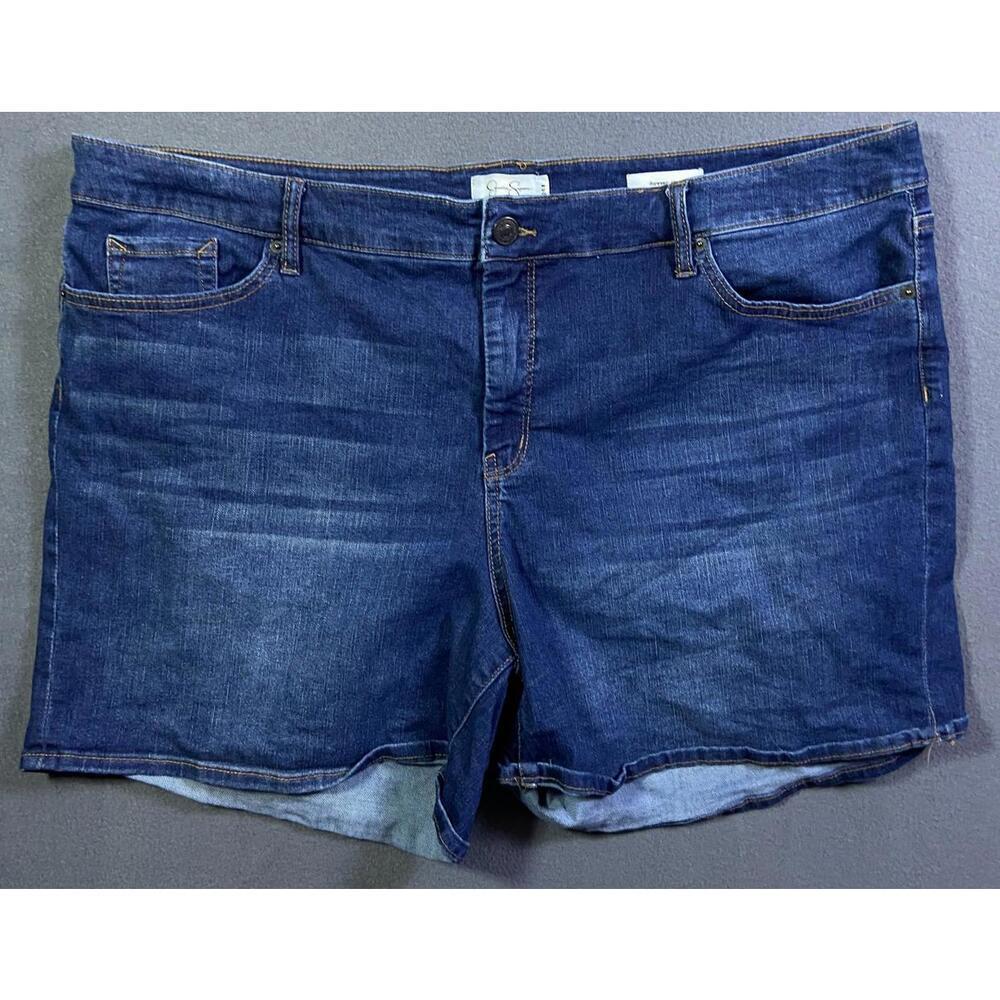 Jessica Simpson Women’s Size 24W Jean Shorts Forever Medium Rise Dark Denim 46x6